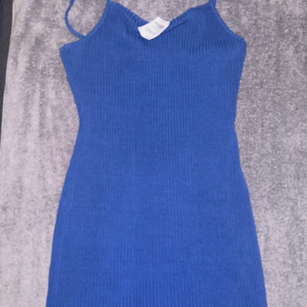 Charlotte Russe Blue Ribbed Dress